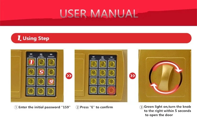 Digital Coded Lock Safe Box for Home Hotel Office Bank Electronic Locks Strongbox