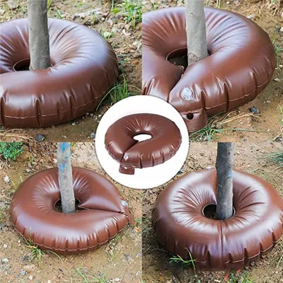 Sac à dégagement lent avec anneau d'arrosage en PVC marron de 15 gallons avec fonction Treegator