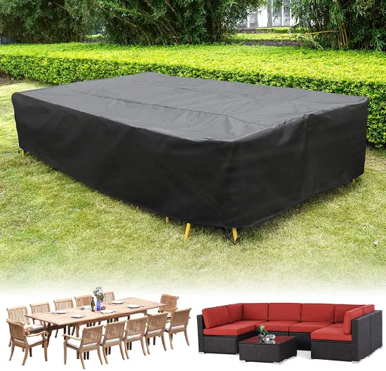 Housse de meubles de terrasse pour la protection contre la neige en plein air Housse de chaise de table de patio imperméable rectangulaire résistante aux UV Housse de protection de canapé sectionnelle durable