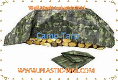 Bâche polyvalente imperméable en poly de couleur camouflage